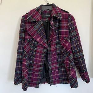 MODA International Plaid Coat